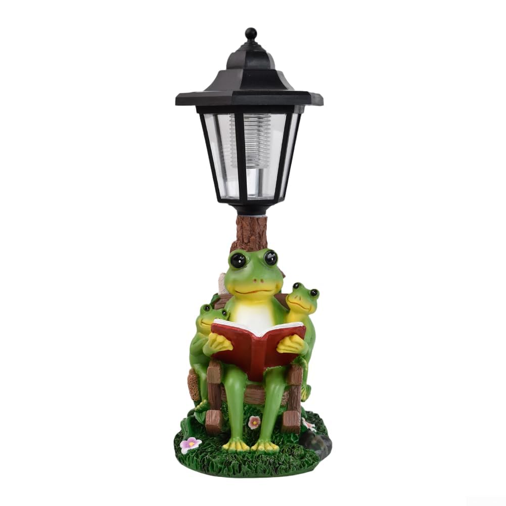 Vaso da fiori a forma di animale solare in resina impermeabile per esterni, ornamento da giardino con luce a LED per decorazione patio 32 cm (