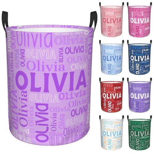 Image of Custom Name Laundry Hamper, Personalized Laundry Basket with Name for Boys Girls Kids Men Women, Customized Name Dirty Clothes Basket Gifts for Clothes Toy Bathroom Bedroom Laundry Room Dorm