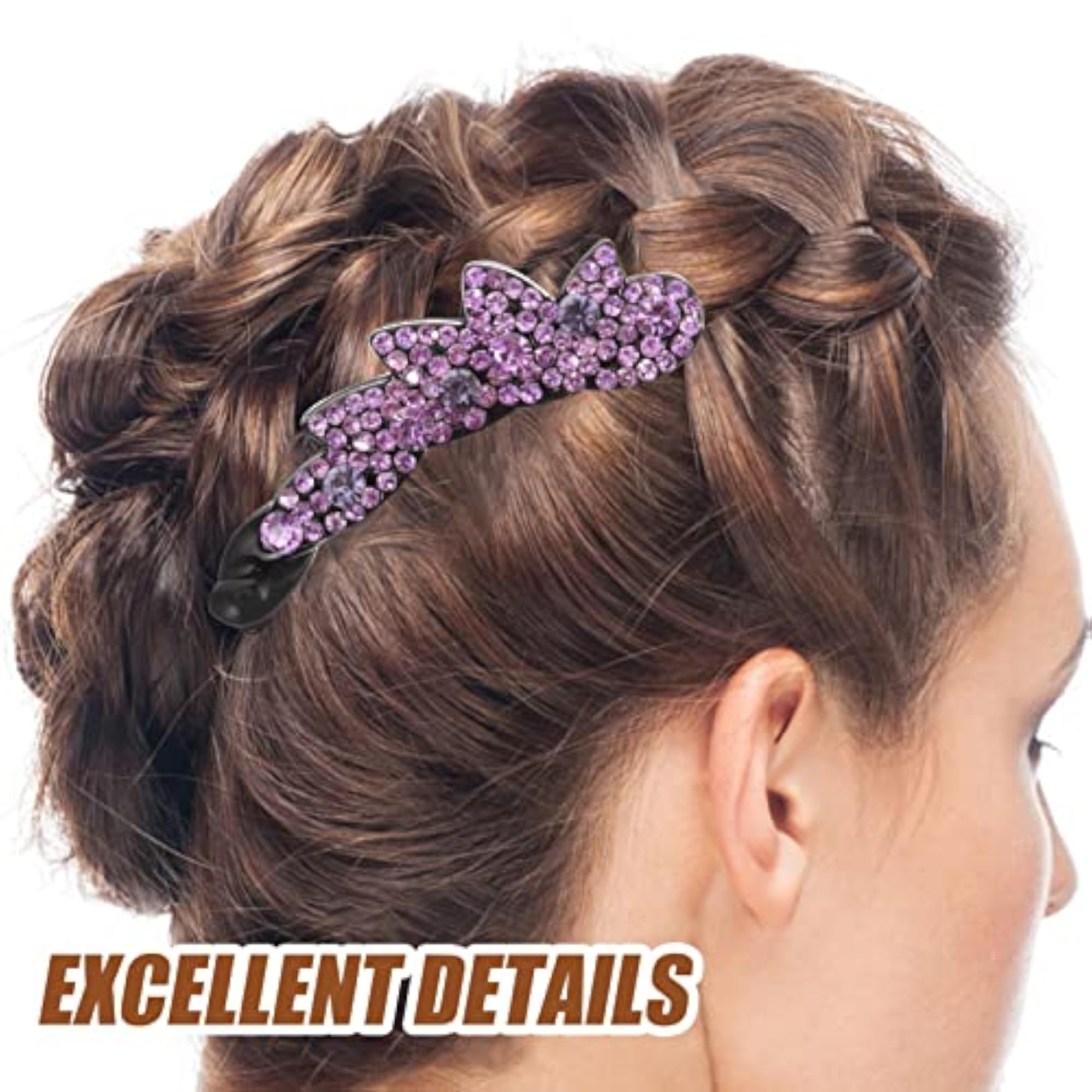 2pcs Crystal Ponytail Holder Hair Clips