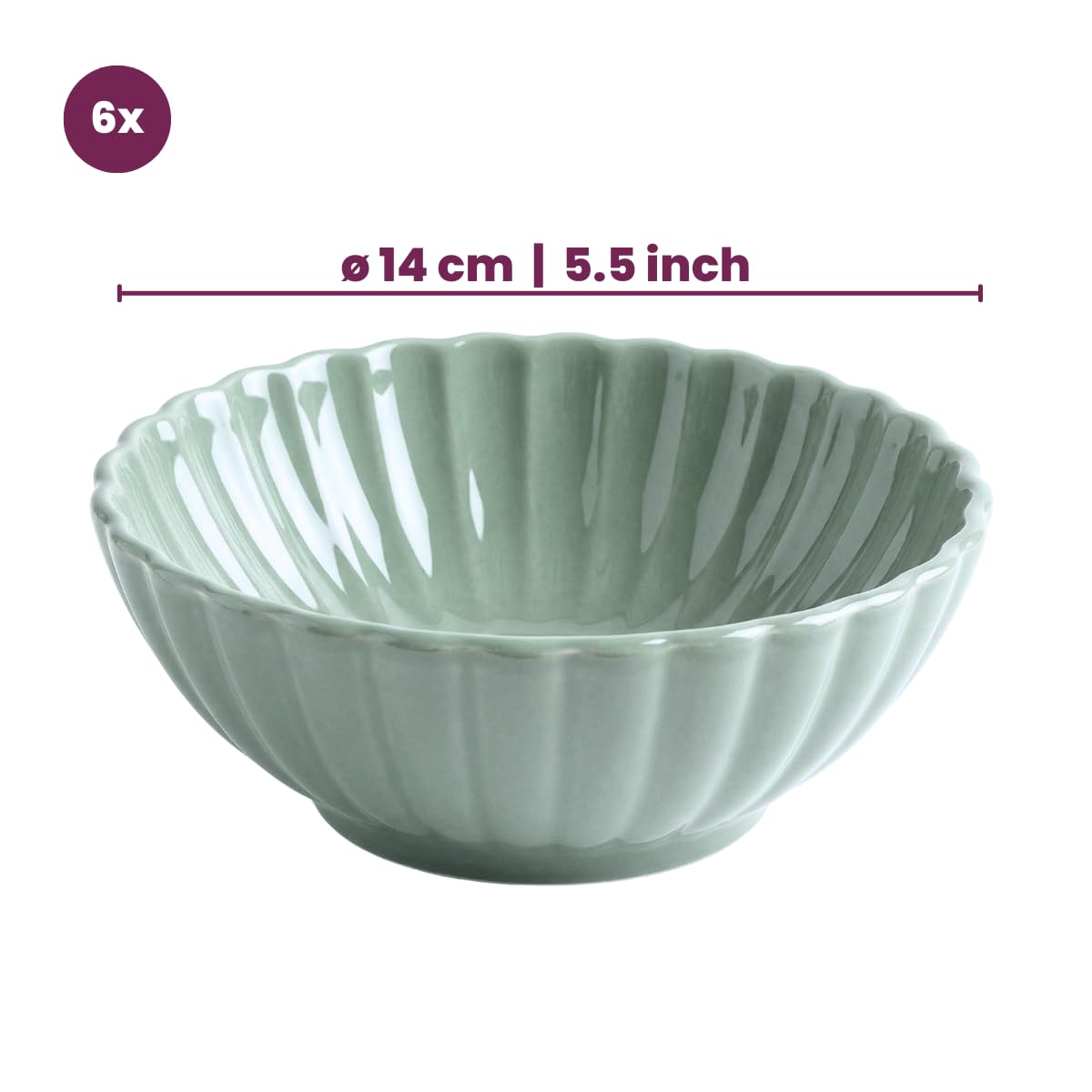 Cookinglife Serviesset Cardida Groen 18-delig / 6 personen - 6 dinerborden, 6 koszulek i 6 komentarzy