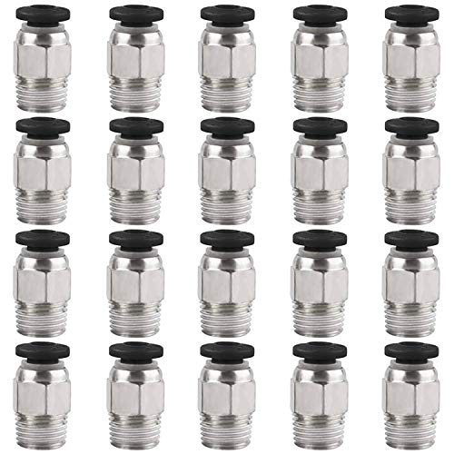 Excelfu EX258 20 Pack Pc4-M10 Male Straight Pneumatic Ptfe Tube Push In Quick Fitting Connector cover