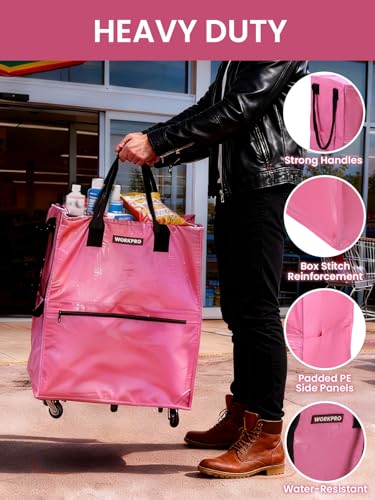 WORKPRO Large Rolling Grocery Bag