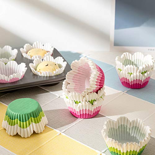 Barry's Home Standard Size Baking Cups, No Smells Rainbow Cupcake Liners, Paper Grease Proof Petal Muffin Wrappers, Pack Of 192 #TOP2