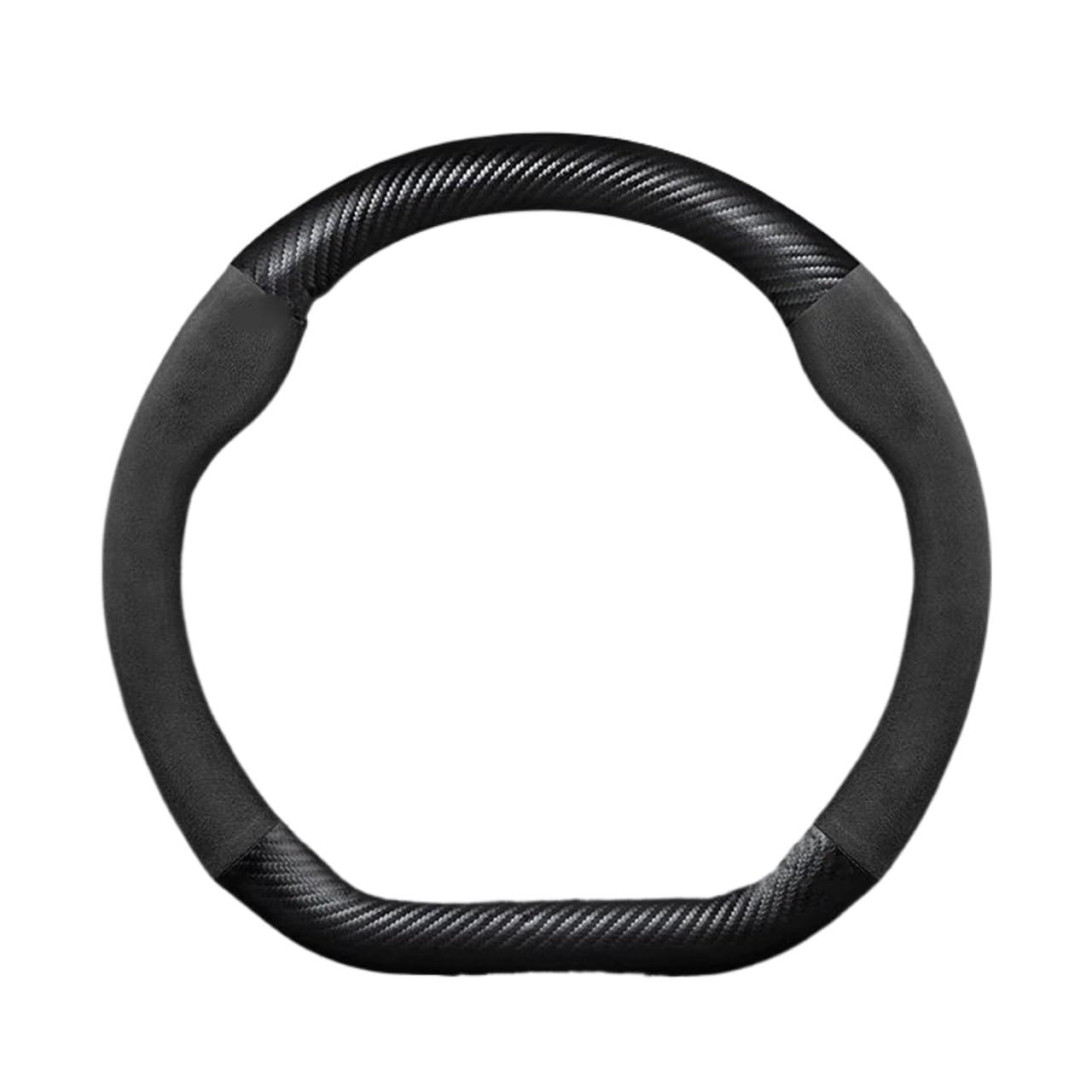 SAFATBZ Wheel Steering Protector 38cm For Audi A3 8P 8L 8V S3 RS3 Q3 S For Line 2014-2023 D Shape Car Steering Wheel Cover Auto Accessories Car Steering Wheel Covers(D Black)