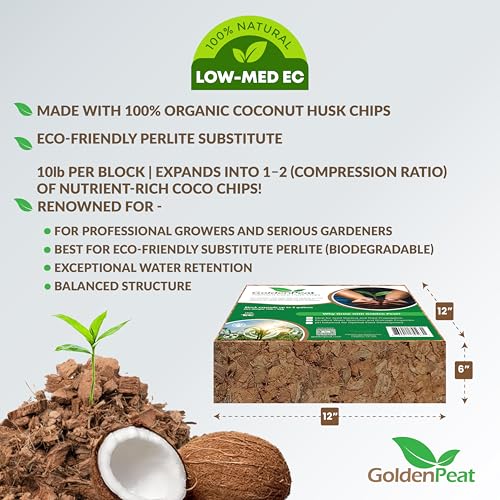 Bloque Comprimido de Chips de Coco 10lb Natural miniatura 3