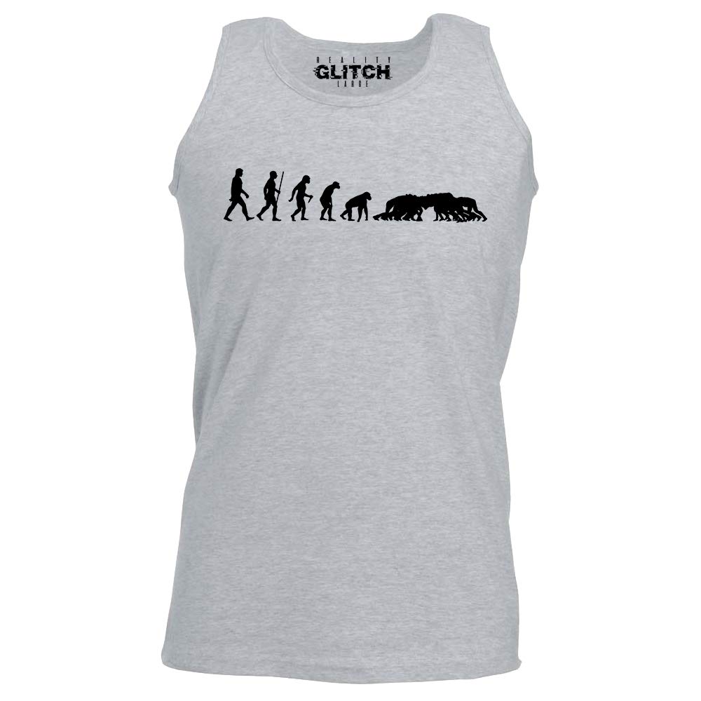 Reality Glitch Men's Light Grey Evolution Of Rugby Vest