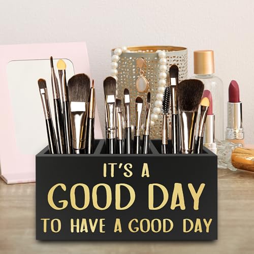 Image of Inspirational Office Pen Pencil Holder Organizer for Desk, It's a Good Day to Have a Good Day Positive Wooden Box Signs Decorations for Home Office Desk Tabletop, Motivational Gifts for Women