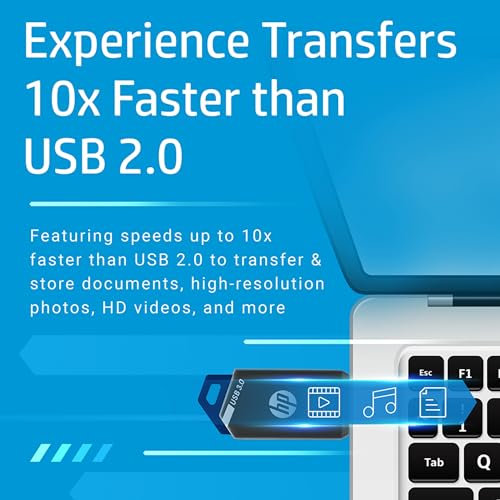 HP x900w USB 3.0 Flash Drive, 64GB, Gray/Blue - image 5