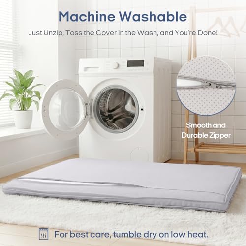 Image of ZonLi Japanese Floor Mattress Futon Mattress Full Size, Thicken Roll Up Tatami Mat Washable Cover, Portable & Foldable Floor Bed Mattress for Sleeping, Dormitory, Adult