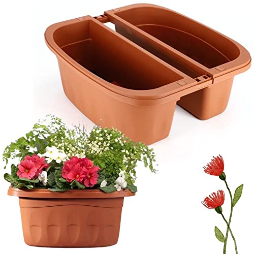 Geländerkasten Beidseitg Balkonkasten Geländer Blumen Kasten Topf...