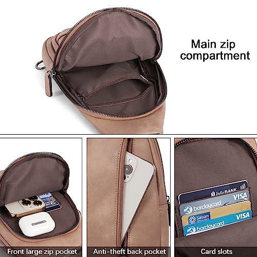 Image of CLUCI Crossbody Bags for Women Men,Leather Sling Bag Cross Body Backpack for Woman Gifts for Women Birthday Unique