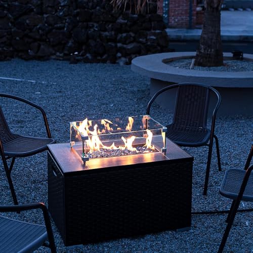 Image of Pulovin 10 lbs Fire Glass for Propane Fire Pit, 1 /2 Inch Fire Pit Glass Rocks for Gas Fireplace, Reflective Glass Rocks for Fire Pit Table, Cobalt Blue