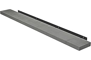 HOMCOM Fireplace Mantel, 72 Inch Floating Farmhouse Shelf, Rustic Gray Handmade Solid Fir Wood Shelf