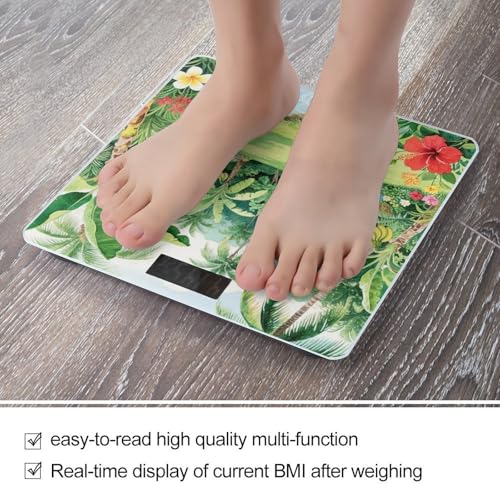 Báscula Digital Tropical Palm Banana Leaf para Baño miniatura 5