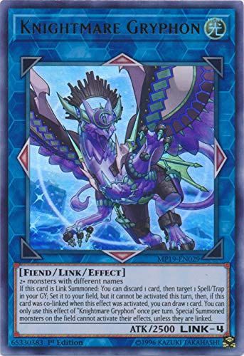Amazon.com: Yu-Gi-Oh! - Knightmare Gryphon - MP19-EN029 - Ultra Rare - 1st  Edition