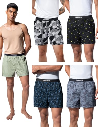 Image of DAMENSCH Men Printed Pure Cotton Breeze Ultralight Boxer Shorts (Pack of Assorted Prints & Colours I Color & Print May Vary)