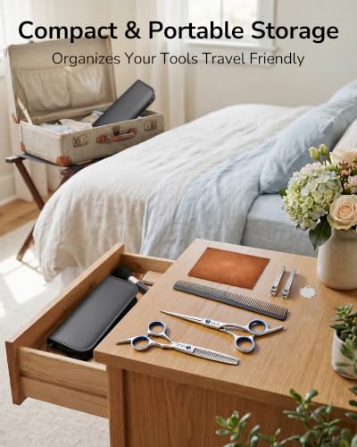 Image of ULG Hair Cutting Scissors Thinning Shears Kit 10 PCS Home Set with Cape(SL)
