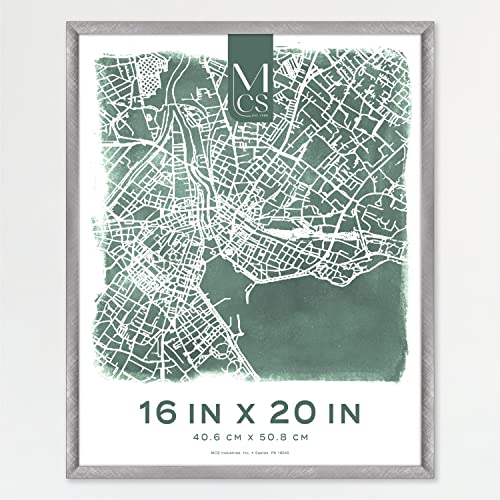 Image of MCS Edgeline Metal Poster Frame, Back-Loading Picture Frame For Wall Art, 16 x 20 Inch, Silver