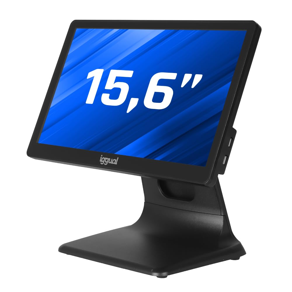 iggual TPV AIO 15,6" WiFi -Monitor Táctil Capacitivo,16:9 - Sin Sist. Operativo -Procesador Intel® N100 3,4 GHz- SSD 128GB+RAM 4GB -Bluetooth 5.1, HDMI, VGA, USB- Todo en Uno- Apto Verifactu.Negro