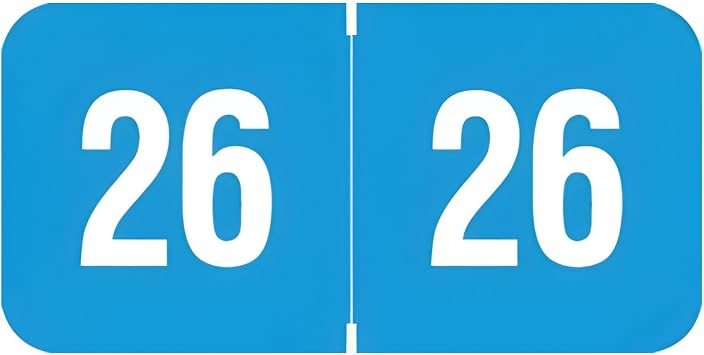 2026 Year Labels, Doctor Stuff 2026 Chart Stickers, Light Blue/White Color Coded, Reynolds & Reynolds Style, USA Made Year Stickers for End Tab File Folders, 500/Roll, 1 Roll, 3/4" x 1-1/2"
