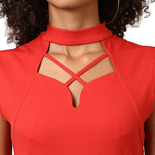 Image of Harpa Choker Neck Solid Dress