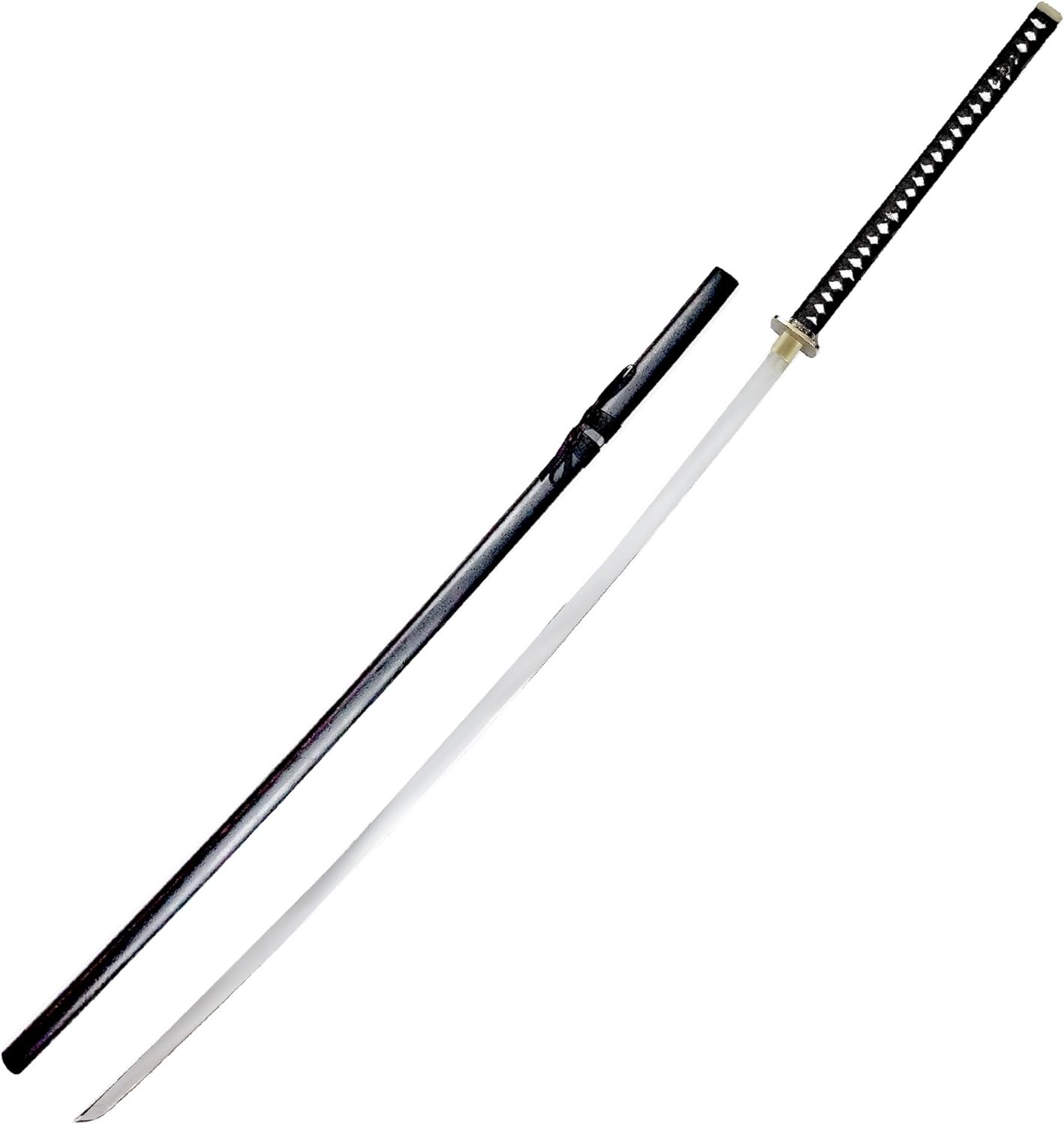 MedievalDepot Japanese Nodachi Carbon Steel Giant 78 Inch Full Tang Sword – 57" Full-Length Blade with Wooden Scabbard & Cotton-Wrapped Handle