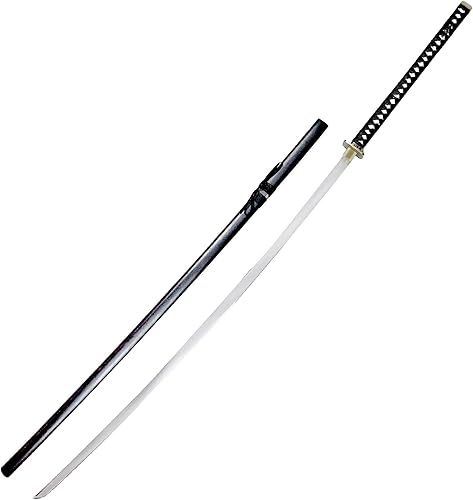 MedievalDepot Espada gigante japonesa Nodachi de acero al carbono de 78 pulgadas, hoja de longitud completa de 57 pulgadas con vaina de madera y