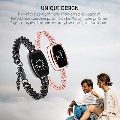 Long Distance Touch Bracelets for Couples, Vibration & Light up | Long Distance Couples Bracelets Relationship Gifts for Girlfriend Bluetooth Pairing Jewelry Xmas Gifts