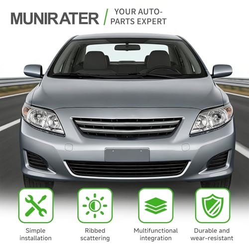 Image of munirater Headlights Assembly Silver Headlamp Replacement for 2009-2010 Corolla Driver and Passenger Side with Amber Corner 8115002670, 8111002670, 8115002680, 8111002680