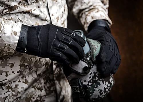 Ipenny Mens Motorcycle Gloves Heavy Duty Fullfinger Outdoor Gloves Breathable Lightweight Paintball Gear Rubber Hard Knuckle Gloves For Airsoft Cycling Hiking Camping Shooting Hunting Powersports #TOP6