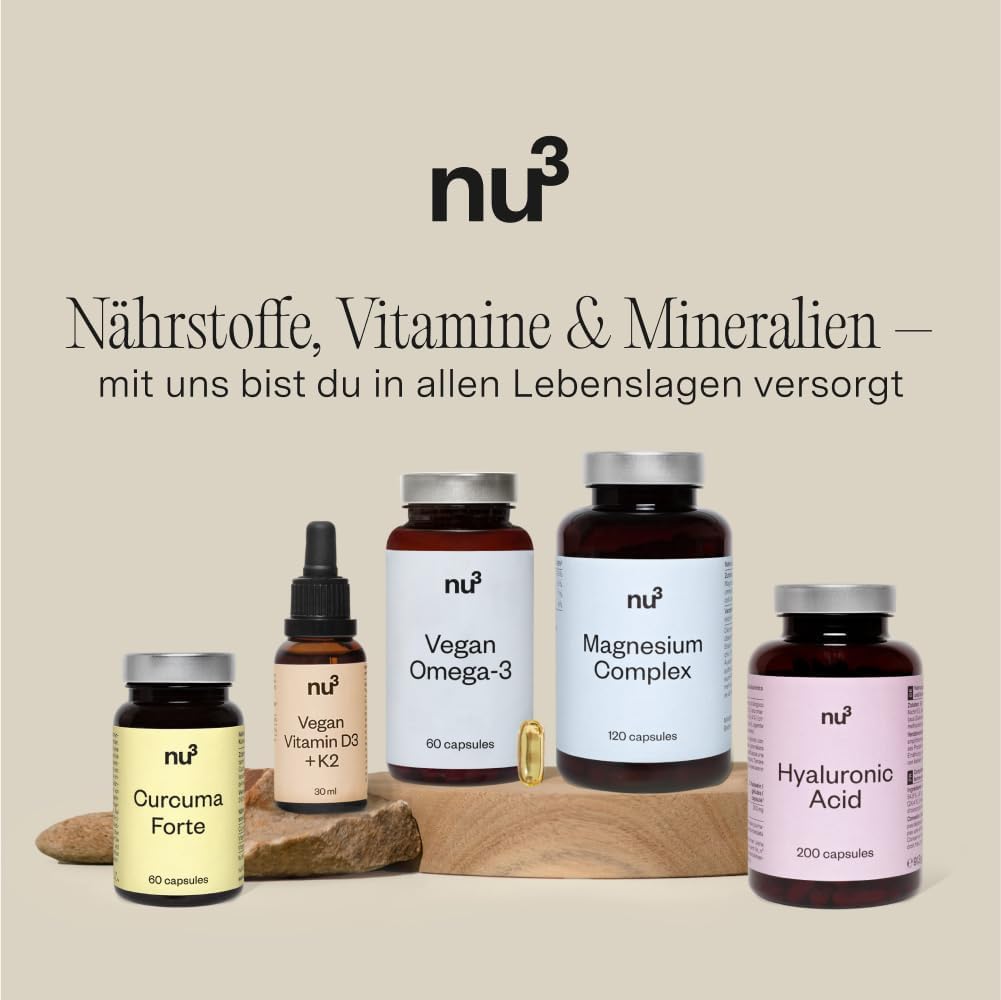 nu3 Curcuma Forte Mizellen-Kurkuma hohe Bioverfügbarkeit Vitamin C D3 Gelatinefrei glutenfrei 3x60 Kapseln