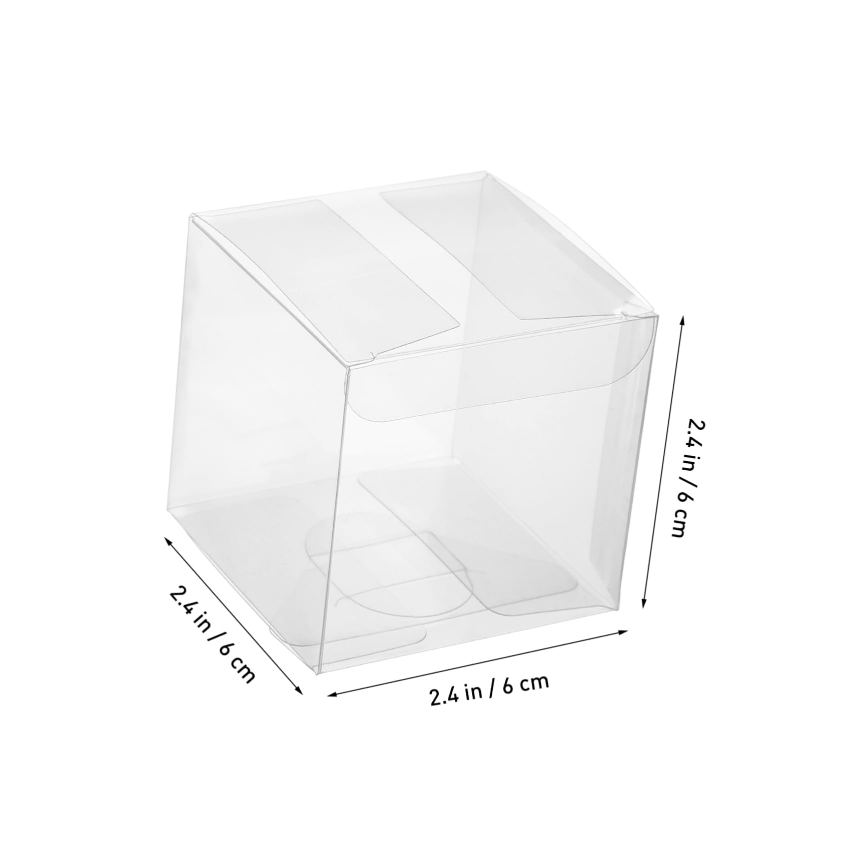 Lurrose 100 Pezzi Scatole Trasparenti Quadrate per Bomboniere Contenitori Mini per Dolci e Caramelle Scatoline Regalo per Compleanni Nozze e Shower Facili da Montare