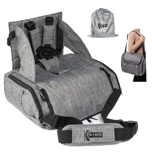 KSIBE Trona portatil bebe 2 en 1   Plegable, ligera, resistente al agua, material premium, gran capacidad XXL, incluye bolsa de regalo   Asiento seguro para comer