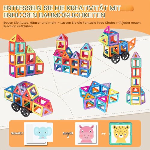 mysoler Magnetische Bausteine 63 Teile mini Magnetbausteine Magnete Kinder – Ansicht 4