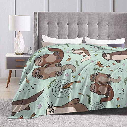 JOOCAR Flannel Throw Blanket Sea Otters Happy Love Cozy and Soft Plush Warm Blankets for Bed Couch Living Room Sofa Chair - Cosy Home Interiors JOOCAR Flannel Throw Blanket Sea Otters Happy Love Cozy and Soft Plush Warm Blankets for Bed Couch Living Room Sofa Chair - Image 2