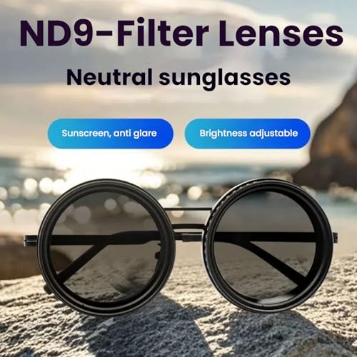 2025 Adjustable Tint Polarized Round Sunglasses for Men with ND9 Stepless, 1-9 Gears Beach Sunglasses with Adjustable Lens2