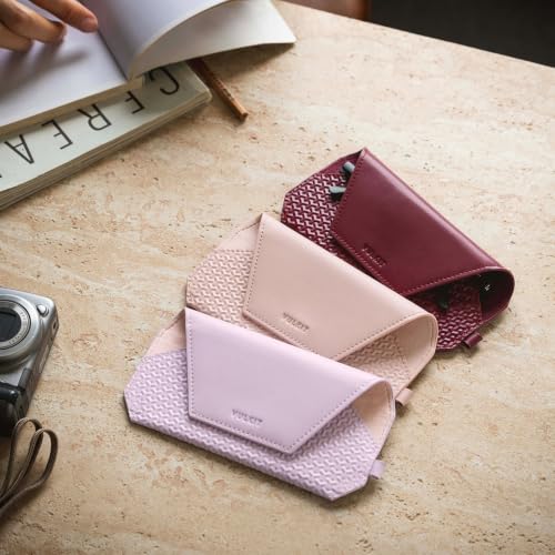 Image of VULKIT Portable Leather Eye Glasses Case for Women & Men, Slim Sunglass Case, Unisex Eyeglass Case
