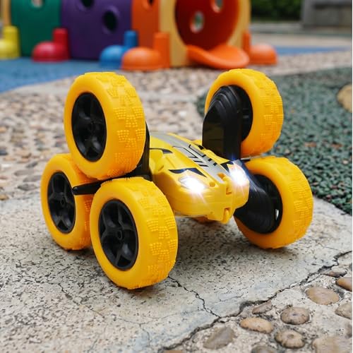 Image of Amazon Brand - Jam & Honey Off Roader Rechargeable Remote Control Car | RC Monster Truck with LED Headlights, Type-C Charging, Anti-Skid Tyres, 120 Ft Range | 2.4GHz Remote Controller - Yellow(MT1624)