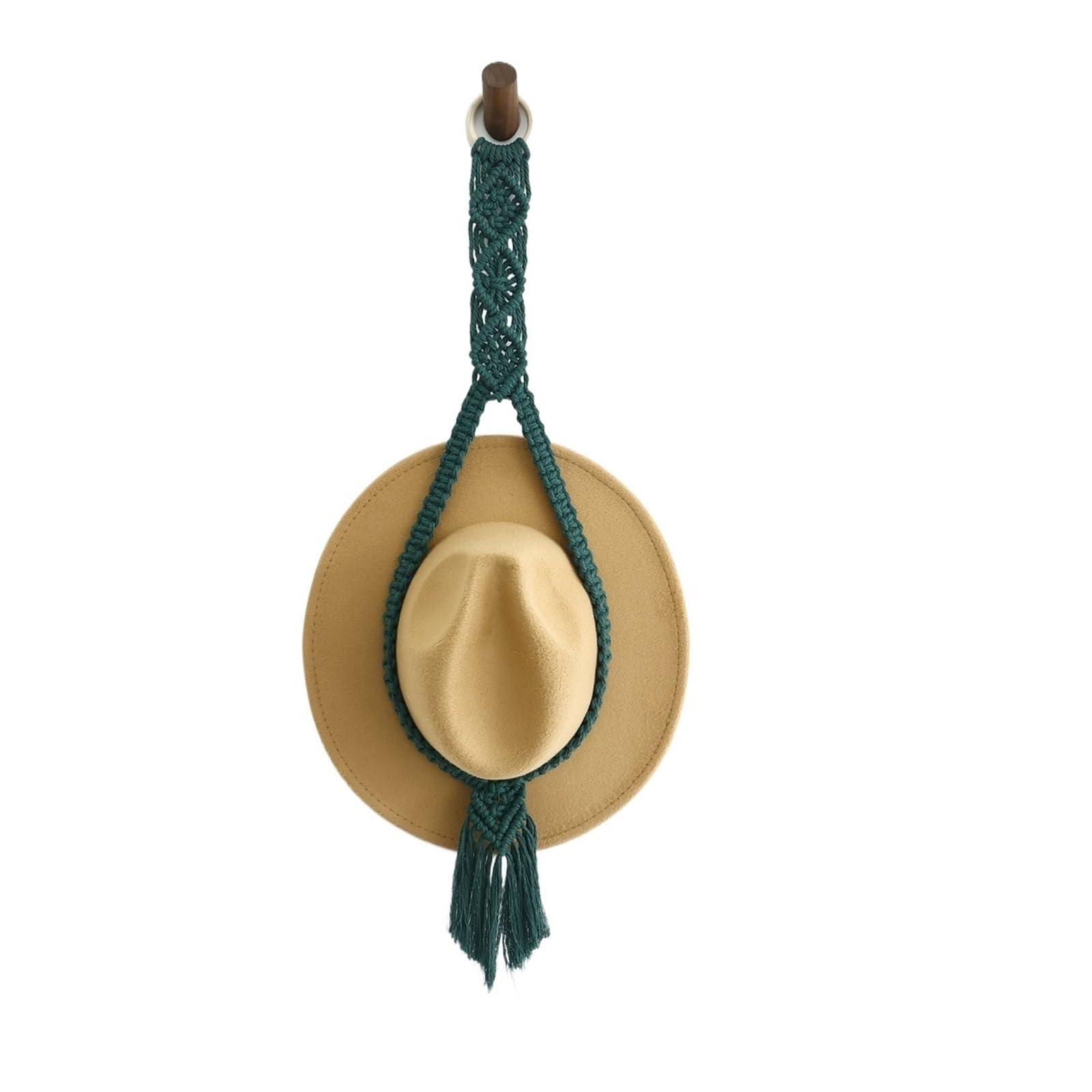 YAOHY Macrame Hat Hangers Hat Rack, Wall Hanging Hats Organizer Storage for Wide Brim Hats Display Organizer Storage decor Back of Door for Wall