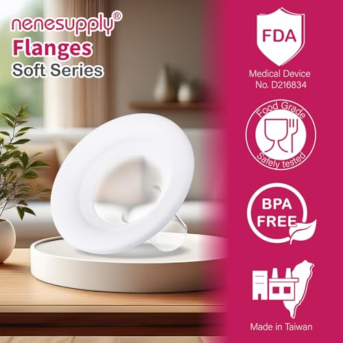 Image of Nenesupply SoftFit 21mm Breastshields Compatible with Breastpump Not Original Pump Parts. Replace Personalfit Breastshield Work with Pump in Style Maxflow Symphony Harmony Pump Parts 21mm Soft Flange