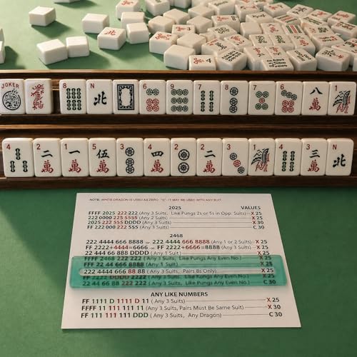 Pack de 4 guías para cartas Mahjong acrílico verde miniatura 4