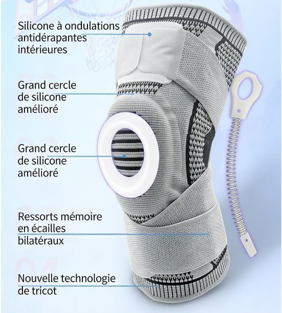 Genouillères De Combat Anti-Choc, Genouillère Unisexe Avec Stabilisateur Et Protection De La (Noir,XXL)