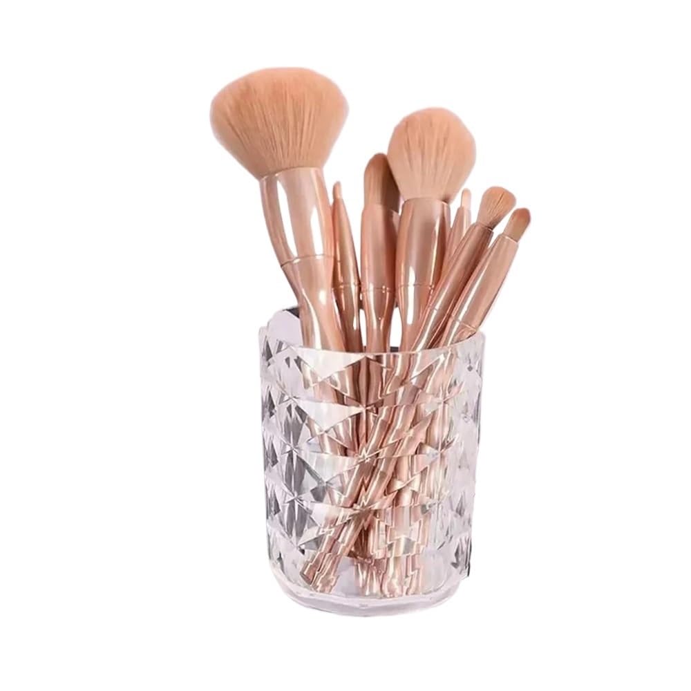 LIANXIBAG 1/2pcs Cosmetic Storage Makeup Brush Bucket Holder Cup Transparent Pen For Dressing Table(2pcs)