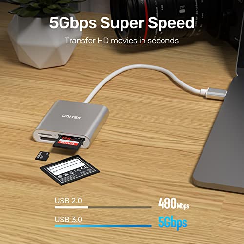 Usb Sd Card Reader, Unitek Usb 3.0 Memory Card Reader Writer Compact Flash Card Adapter For Cf/Sd/Tf Micro Sd/Micro Sdhc/Md/Mmc/Sdhc/Sdxc Uhs-I Card For Windows, Mac – Aluminum [Upgrade Version] #TOP3