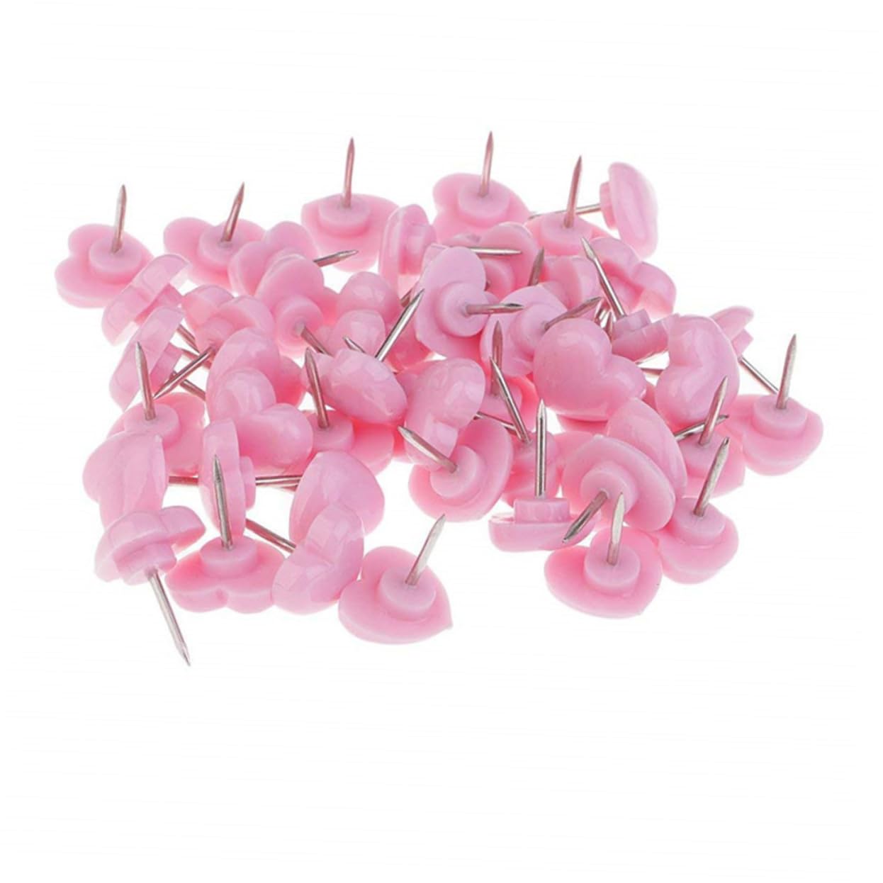 NUOBESTY 3 Set Di Puntine Da Mappa A Forma Di Cuore in Plastica A Pressione Piccole Puntine Rotonde Per La Visualizzazione Di Foto Decorative Da Parete 150 Pezzi * 3