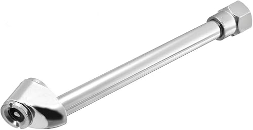 Miniatura 3 de uxcell Mandril de aire, 1/4 pulgadas NPT hembra FNPT extendido de doble cabeza inflado de neumáticos, compresor de aire de acero inoxidable para