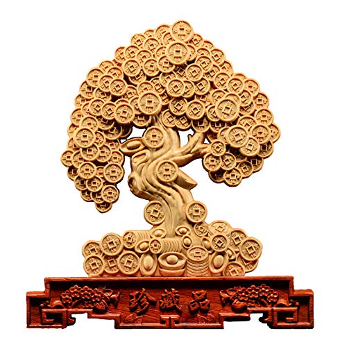 Sculpture en bois arbre d'argent Feng Shui décoration maison zen