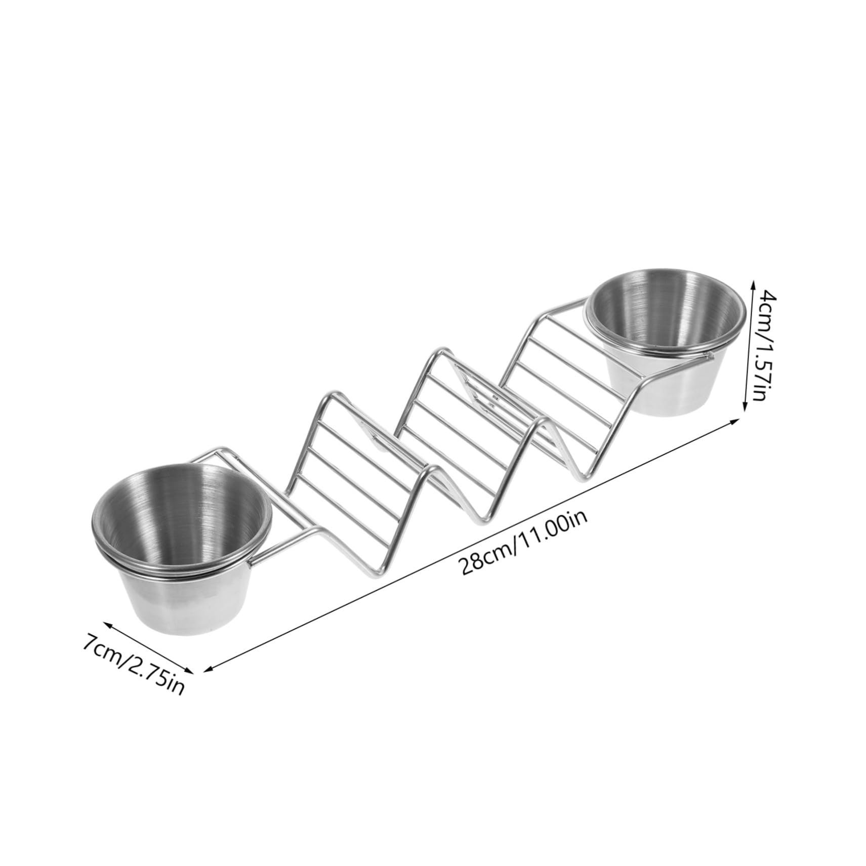 LALADEFIEE 1 Set Stainless Steel Taco Rack with Sauce Cups Compact Pancake Holder for Clean Eating Wear Resistant Design for Tacos Pancakes for Parties Family Meals