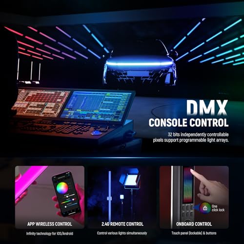 Image of NEEWER TL120C RGB Tube Light, 42W Full Color RGBWW Photography LED Video Light Wand Stick with APP /2.4G /DMX Control, 7 Pixel Effects /18 Scenes, 2500K-10000K CRI97+ TLCI98+, 6000mAh Battery