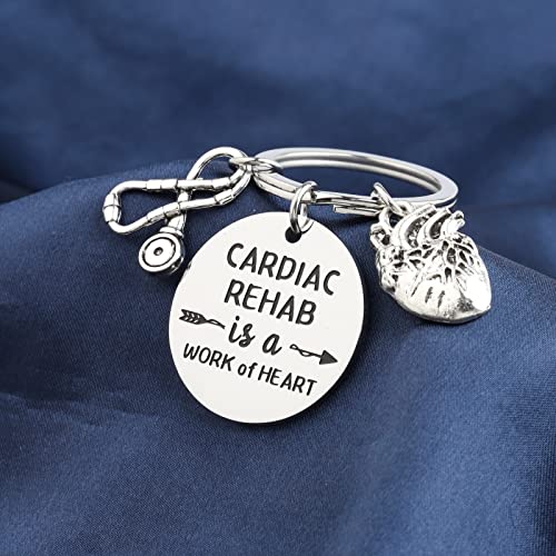 TIIMG Cardiac Rehab Nurse Gift Cardiac Rehab is A Work of Heart Keychain Nursing School Grad Gift4